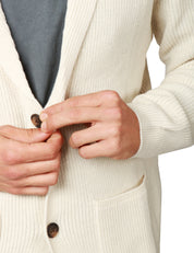 GIACCA UOMO MC 2 SAINT BARTH EATON GRAIN IN LANA MERINO A COSTA INGLESE CON COLLO REVER E TASCHE