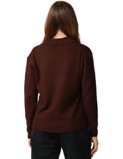 MAGLIA POLO DONNA MC 2 SAINT BARTH EZE BROWN 100% LANA