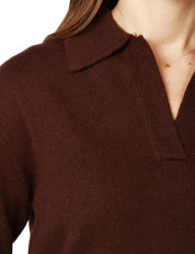 MAGLIA POLO DONNA MC 2 SAINT BARTH EZE BROWN 100% LANA