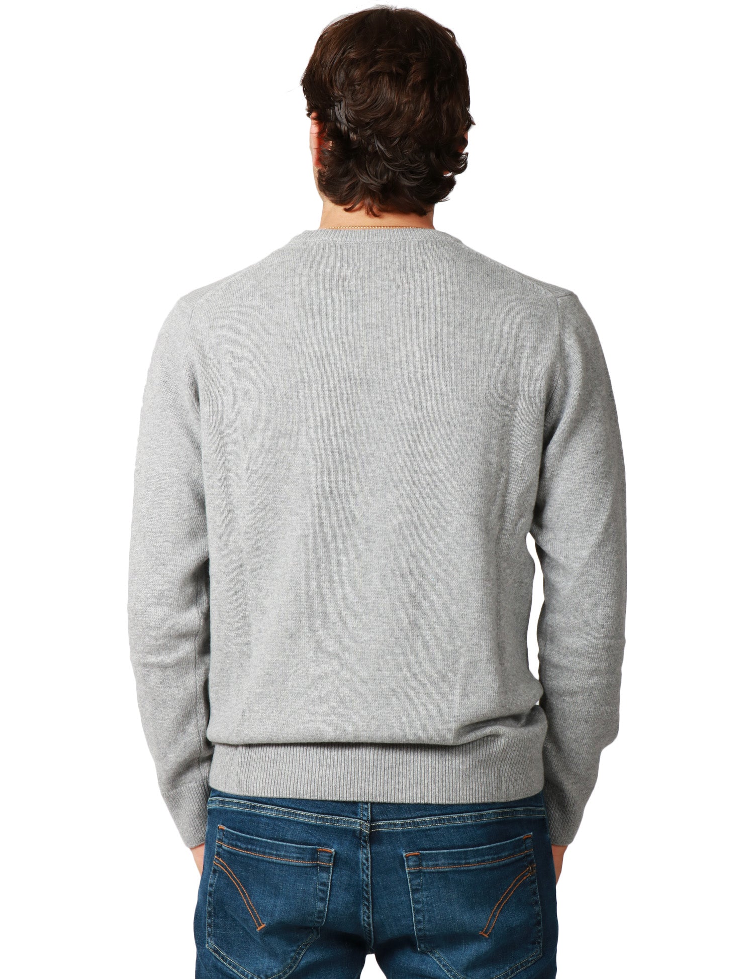 MAGLIONE UOMO MC 2 SAINT BARTH GRIGIO CON SCRITTA JACQUARD "VACANZE DI NATALE" IN MISTO CASHMERE