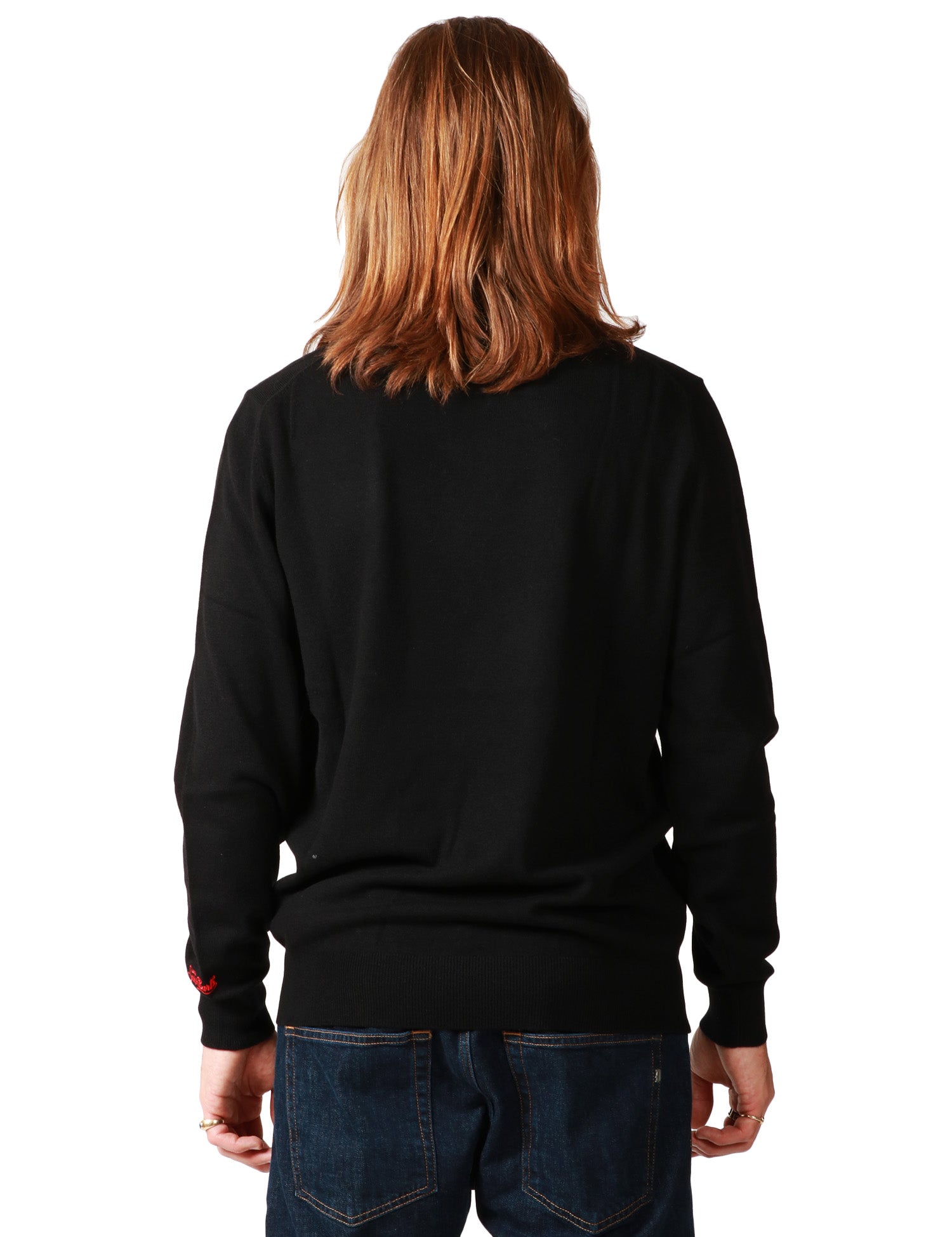 MAGLIONE UOMO MC 2 SAINT BARTH HERON NERO CON RICAMO "CAFFè CORRETTI NEGRONI SBAGLIATI" IN MISTO CASHMERE