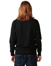 MAGLIONE UOMO MC 2 SAINT BARTH HERON NERO CON RICAMO "CAFFè CORRETTI NEGRONI SBAGLIATI" IN MISTO CASHMERE
