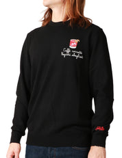 MAGLIONE UOMO MC 2 SAINT BARTH HERON NERO CON RICAMO "CAFFè CORRETTI NEGRONI SBAGLIATI" IN MISTO CASHMERE