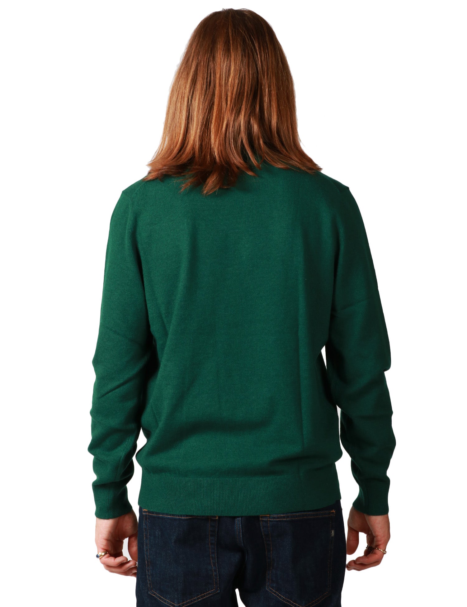 MAGLIONE UOMO MC 2 SAINT BARTH GREEN CON RICAMO "BUSY FROM DAY TO NIGHT" E OROLOGIO IN MISTO CASHMERE