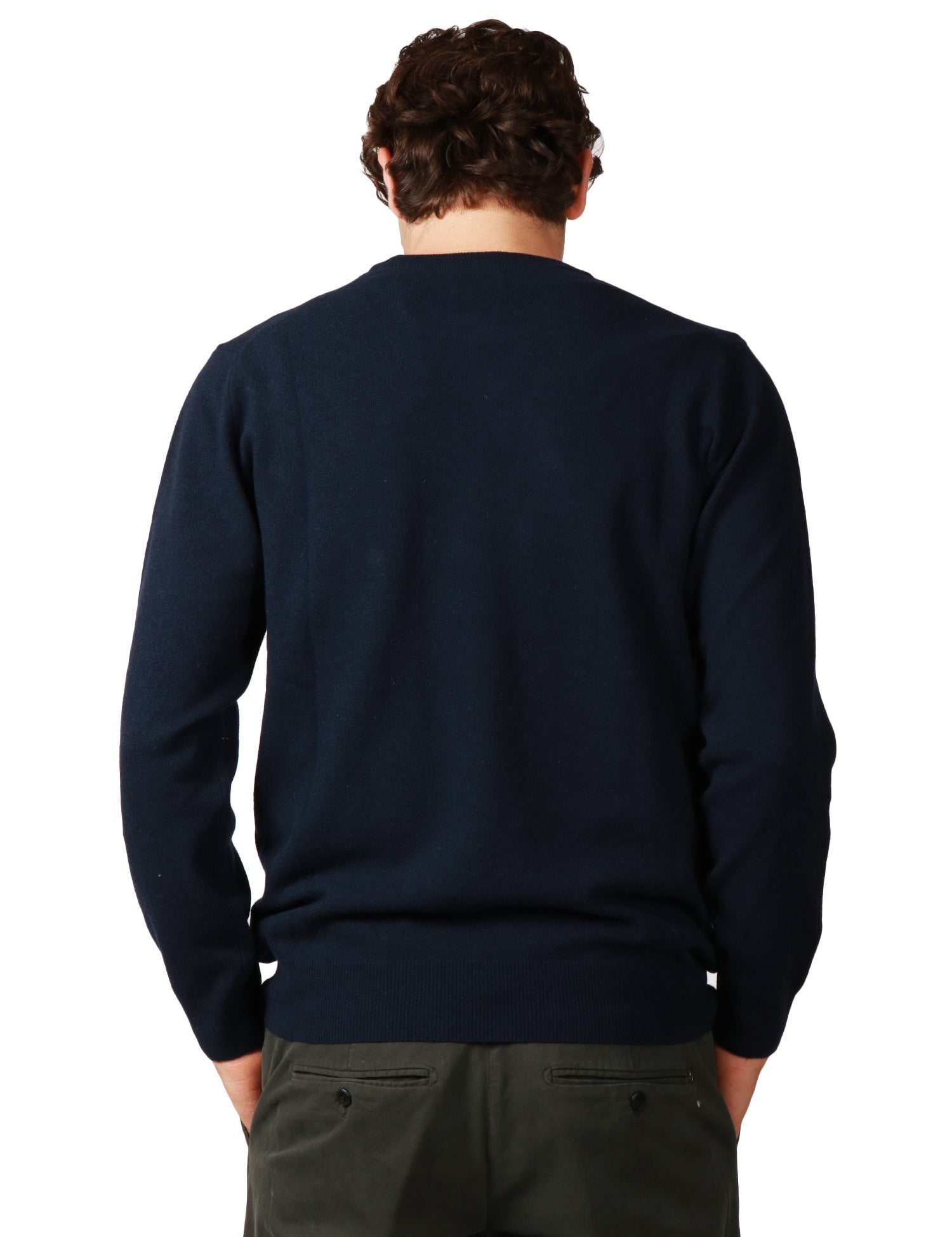 MAGLIA UOMO MC 2 SAINT BARTH BLU NAVY CON RICAMO SUL PETTO "NON SONO BELLO, PIACCIO!" IN MISTO CASHMERE