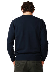 MAGLIA UOMO MC 2 SAINT BARTH BLU NAVY CON RICAMO SUL PETTO "NON SONO BELLO, PIACCIO!" IN MISTO CASHMERE