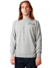 MAGLIONE UOMO MC 2 SAINT BARTH HERON GRIGIO CON RICAMO "IL MARE D'INVERNO" E OROLOGIO IN MISTO CASHMERE
