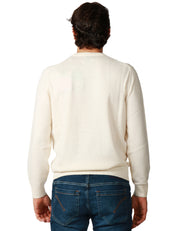 MAGLIONE UOMO MC 2 SAINT BARTH HERON BIANCO GIROCOLLO CON RICAMO "SOLE, WHISKY E SEI IN POLE POSITION"