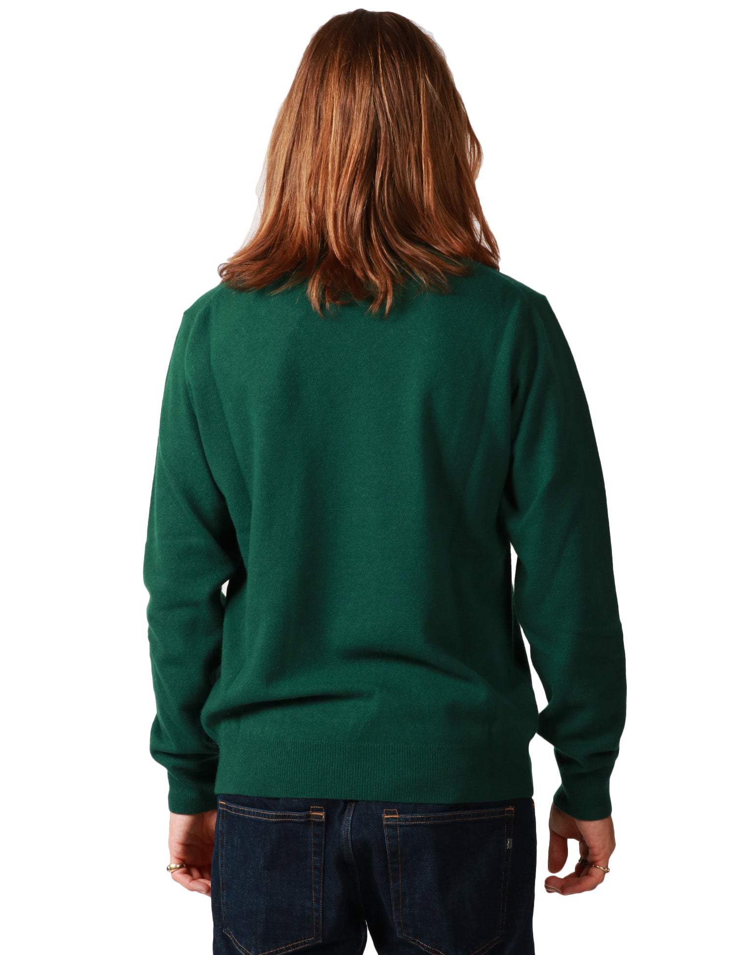 MAGLIONE UOMO MC 2 SAINT BARTH HERON VERDE CON RICAMO "15-0 BATTUTA REGOLARE" IN MISTO CASHMERE