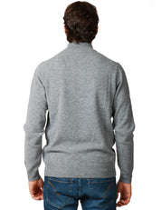 MAGLIONE UOMO MC 2 SAINT BARTH JERMYN GRIGIO 100% LAMBSWOOL CON MEZZA ZIP
