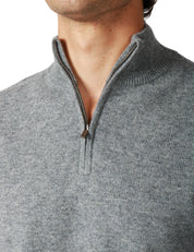 MAGLIONE UOMO MC 2 SAINT BARTH JERMYN GRIGIO 100% LAMBSWOOL CON MEZZA ZIP