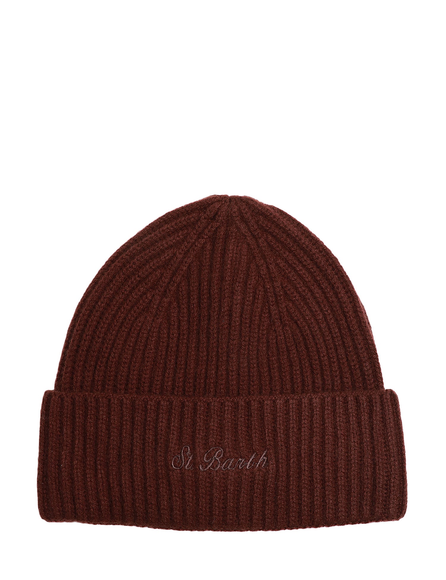 CAPPELLO MC 2 SAINT BARTH MOSS BROWN IN LANA ELASTICIZZATA CON RICAMO LOGO