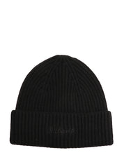 CAPPELLO DONNA MC 2 SAINT BARTH MOSS NERO IN LANA ELASTICIZZATA A COSTE CON RICAMO LOGO