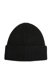 CAPPELLO DONNA MC 2 SAINT BARTH MOSS NERO IN LANA ELASTICIZZATA A COSTE CON RICAMO LOGO