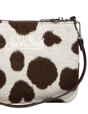 BORSETTA MC 2 SAINT BARTH PARISIENNE MUCCATA IN MISTO LANA CON LOGO RICAMATO E TRACOLLA REMOVIBILE