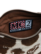 BORSETTA MC 2 SAINT BARTH PARISIENNE MUCCATA IN MISTO LANA CON LOGO RICAMATO E TRACOLLA REMOVIBILE