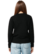 MAGLIONE DONNA MC 2 SAINT BARTH NERO CON STAMPA "BOLLICINE LOVER" IN MISTO CASHMERE