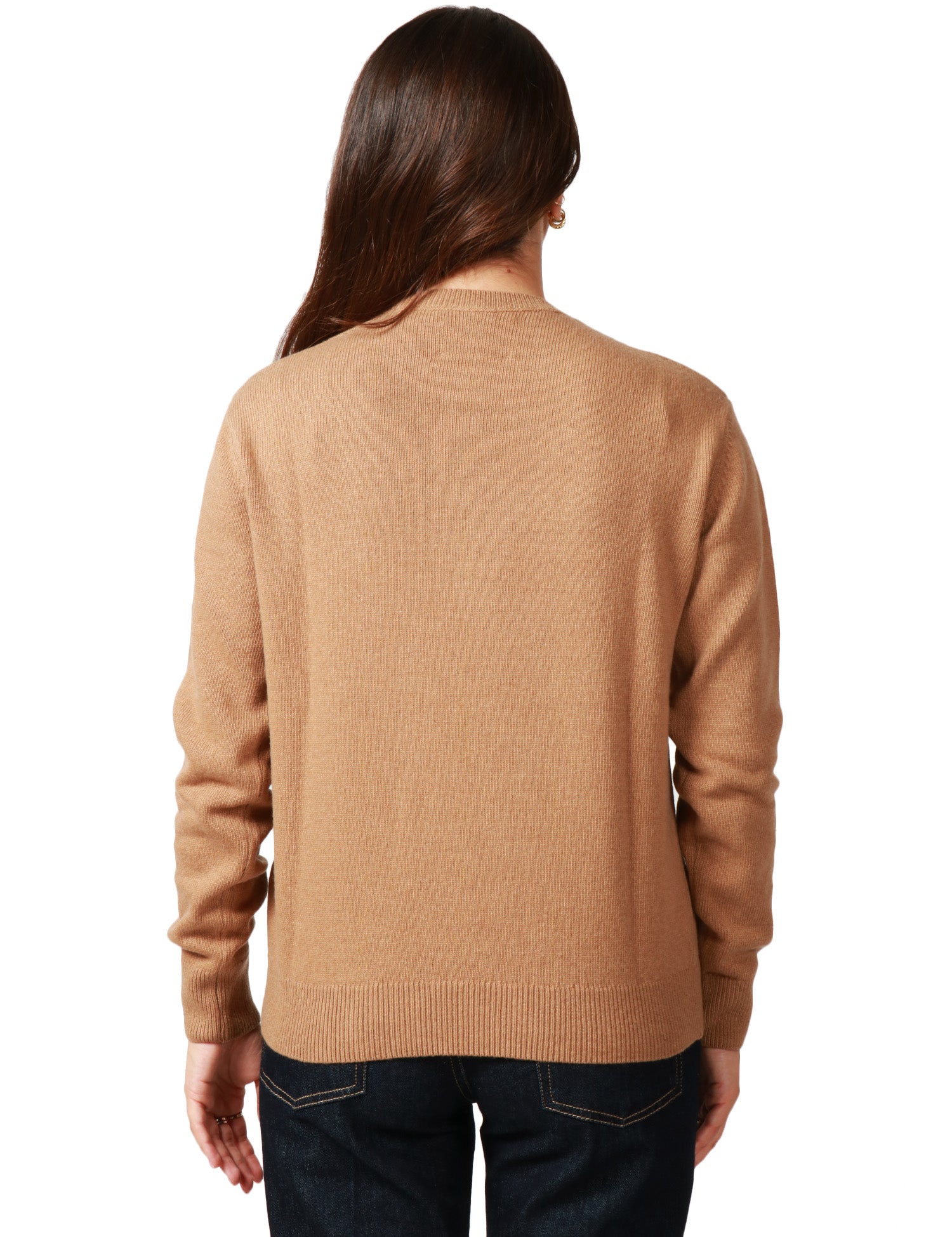 MAGLIONE DONNA MC 2 SAINT BARTH CAMEL CON SCRITTA "ESAURITA" IN MISTO CASHMERE