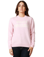MAGLIONE DONNA MC 2 SAINT BARTH ROSA CON SCRITTA"BELLA E IMPOSSIBILE" IN MISTO CASHMERE