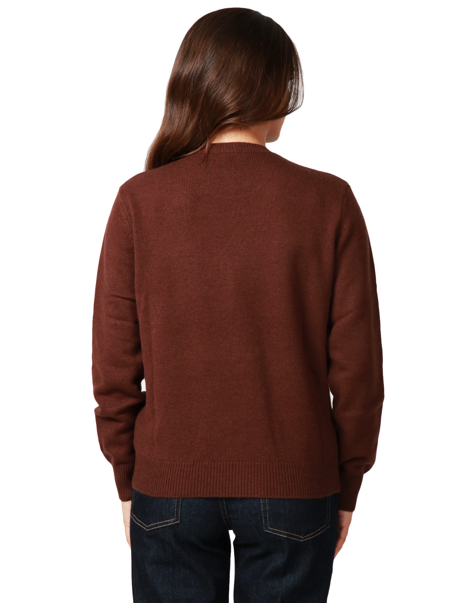 MAGLIONE DONNA MC 2 SAINT BARTH BROWN CON STAMPA SNOOPY E RICAMO "PARLAMI DOPO IL CAFFè"