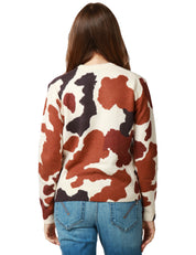 MAGLIONE DONNA MC 2 SAINT BARTH BIANCO STAMPA COW GIROCOLLO