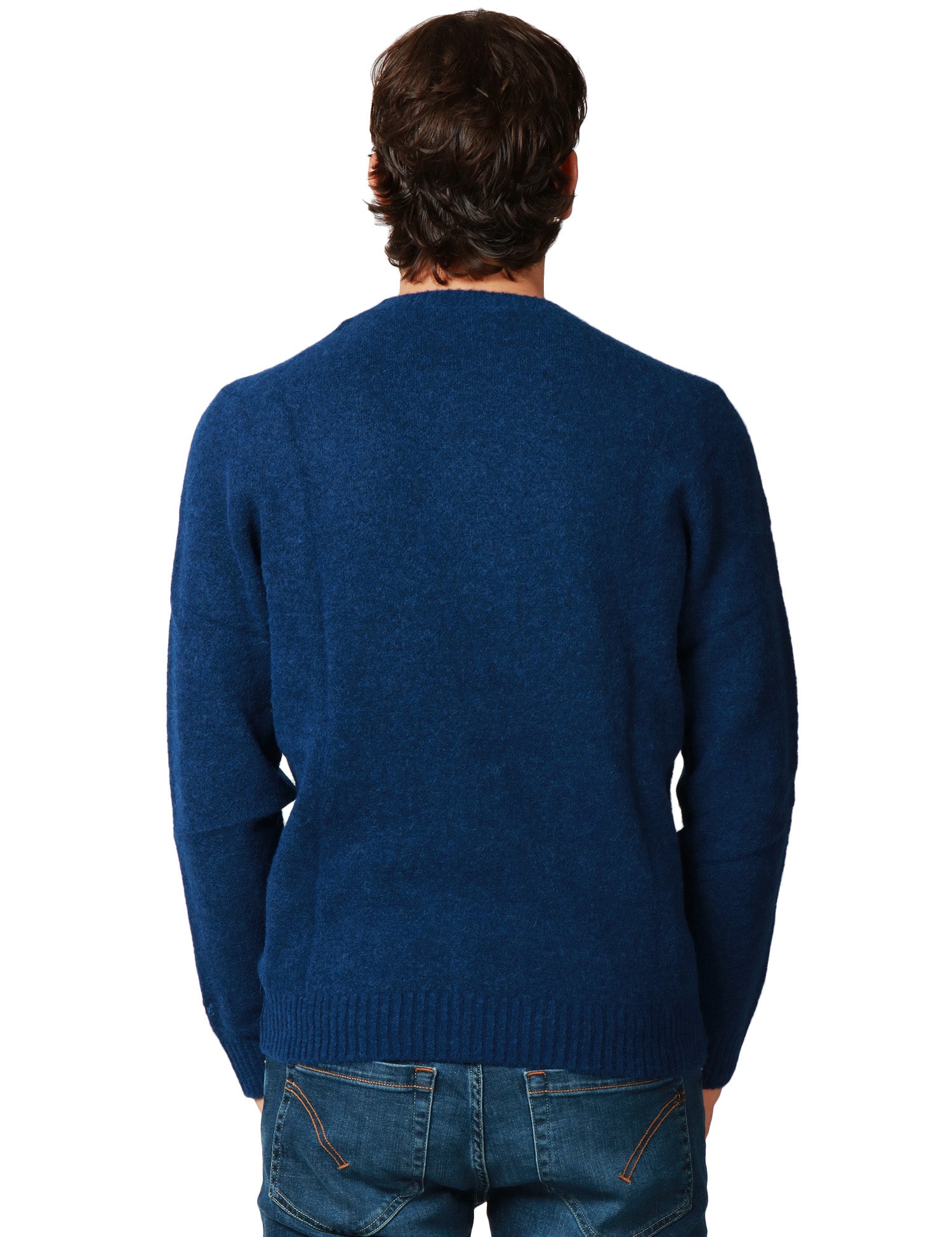 MAGLIONE UOMO MC 2 SAINT BARTH REGENT BLU NAVY GIROCOLLO IN MISTO ALPACA CON RICAMO LOGO SUL POLSO