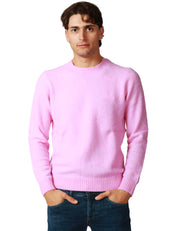 MAGLIONE UOMO MC 2 SAINT BARTH REGENT ROSA GIROCOLLO IN MISTO ALPACA CON RICAMO LOGO SUL POLSO