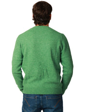 MAGLIONE UOMO MC 2 SAINT BARTH REGENT SALVIA GIROCOLLO IN MISTO ALPACA CON RICAMO LOGO SUL POLSO