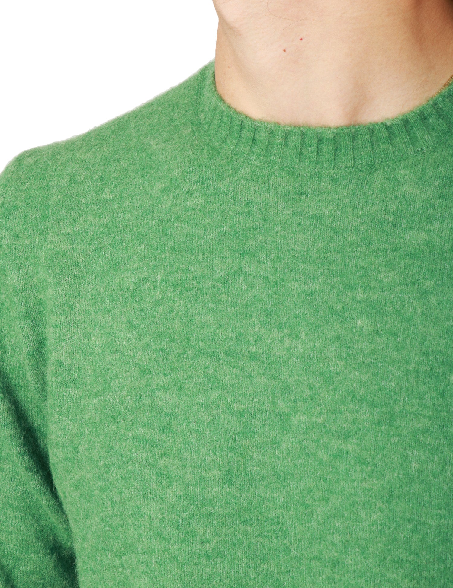 MAGLIONE UOMO MC 2 SAINT BARTH REGENT SALVIA GIROCOLLO IN MISTO ALPACA CON RICAMO LOGO SUL POLSO