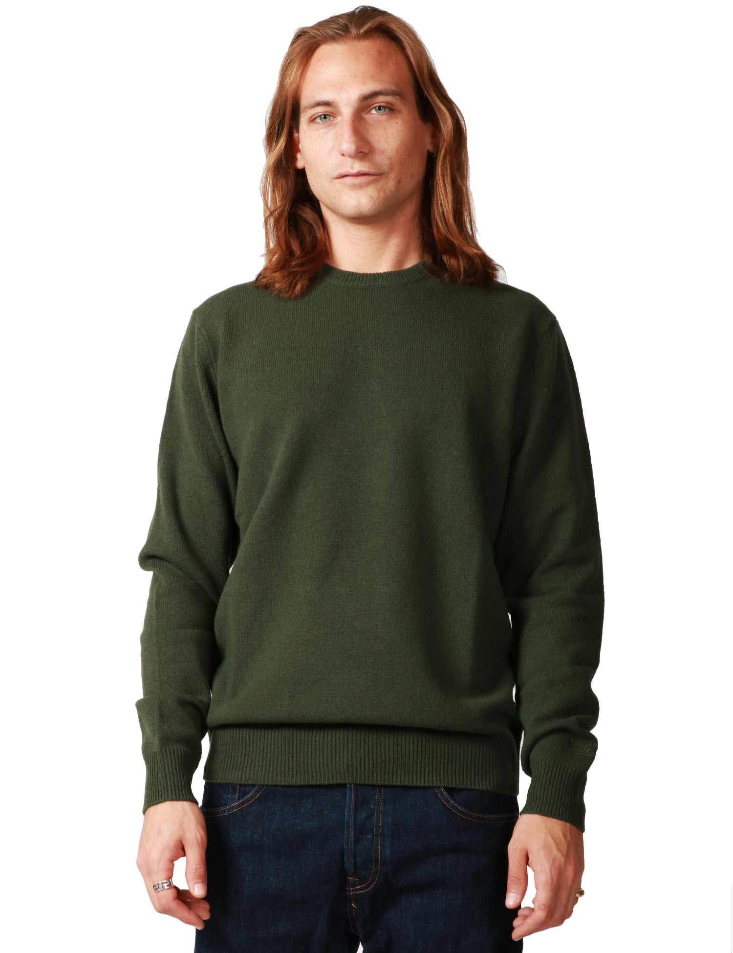 MAGLIONE UOMO MC 2 SAINT BARTH REGENT MILITARE GIROCOLLO IN LANA D'AGNELLO