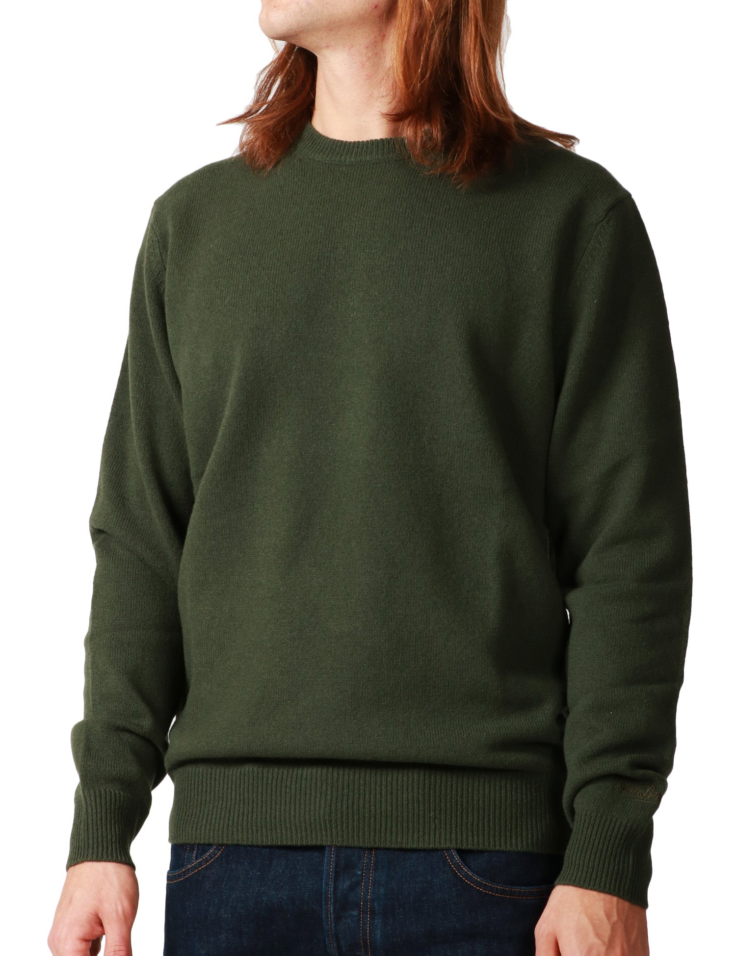 MAGLIONE UOMO MC 2 SAINT BARTH REGENT MILITARE GIROCOLLO IN LANA D'AGNELLO