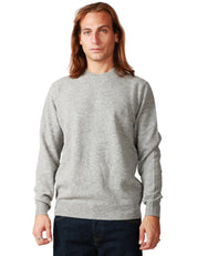 MAGLIONE UOMO MC 2 SAINT BARTH GRIGIO MELANGE GIROCOLLO IN LANA D'AGNELLO 100%