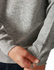 MAGLIONE UOMO MC 2 SAINT BARTH GRIGIO MELANGE GIROCOLLO IN LANA D'AGNELLO 100%