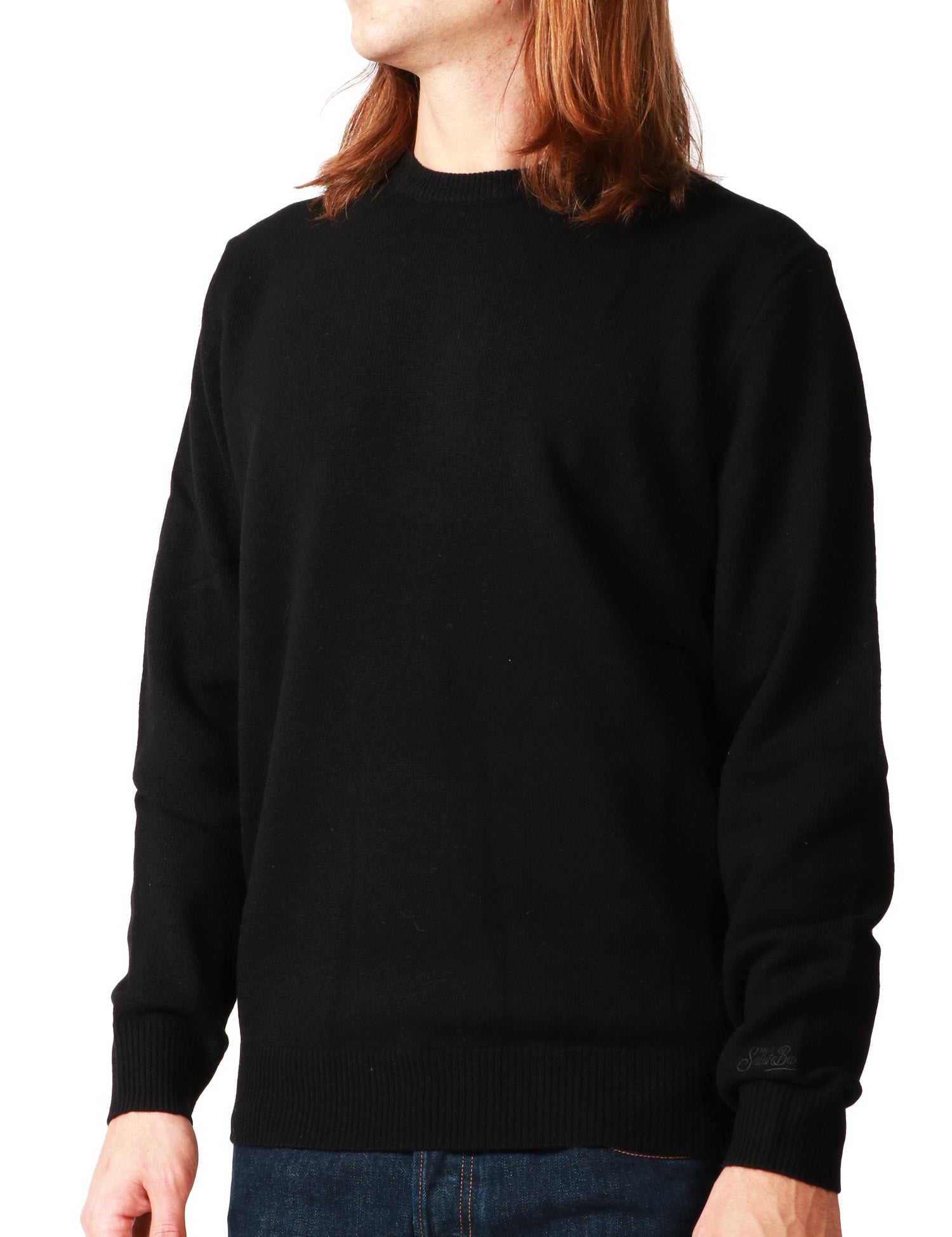 MAGLIONE UOMO MC 2 SAINT BARTH REGENT NERO GIROCOLLO IN LANA D'AGNELLO
