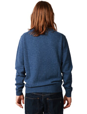 MAGLIONE UOMO MC 2 SAINT BARTH REGENT BLU DENIM GIROCOLLO IN LANA D'AGNELLO 100%