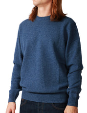 MAGLIONE UOMO MC 2 SAINT BARTH REGENT BLU DENIM GIROCOLLO IN LANA D'AGNELLO 100%