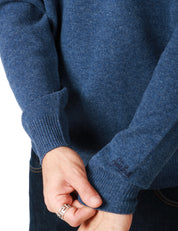 MAGLIONE UOMO MC 2 SAINT BARTH REGENT BLU DENIM GIROCOLLO IN LANA D'AGNELLO 100%