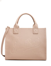 BORSA MC 2 SAINT BARTH VANITY BAG LARGE BEIGE IN PELLE MARTELLATA CON LOGO IMPRESSO A CALDO