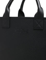 BORSA MC 2 SAINT BARTH VANITY BAG LARGE NERA IN PELLE MARTELLATA CON LOGO IMPRESSO A CALDO