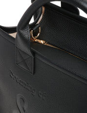 BORSA MC 2 SAINT BARTH VANITY BAG LARGE NERA IN PELLE MARTELLATA CON LOGO IMPRESSO A CALDO