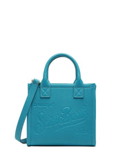 BORSA DONNA MC 2 SAINT BARTH VANITY BAG MINI OTTANIO IN PELLE MARTELLATA CON LOGO IMPRESSO A CALDO E MANICI