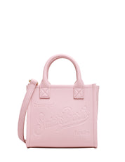 BORSA DONNA MC 2 SAINT BARTH VANITY BAG MINI ROSA IN PELLE MARTELLATA CON LOGO IMPRESSO A CALDO E MANICI