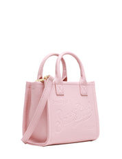 BORSA DONNA MC 2 SAINT BARTH VANITY BAG MINI ROSA IN PELLE MARTELLATA CON LOGO IMPRESSO A CALDO E MANICI