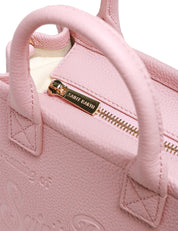 BORSA DONNA MC 2 SAINT BARTH VANITY BAG MINI ROSA IN PELLE MARTELLATA CON LOGO IMPRESSO A CALDO E MANICI