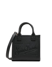 BORSA MC 2 SAINT BARTH VANITY BAG MINI NERA IN PELLE MARTELLATA CON LOGO IMPRESSO A CALDO