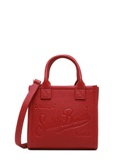 BORSA DONNA MC 2 SAINT BARTH VANITY BAG MINI BORDEAUX IN PELLE MARTELLATA CON MANICI