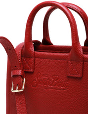 BORSA DONNA MC 2 SAINT BARTH VANITY BAG MINI BORDEAUX IN PELLE MARTELLATA CON MANICI
