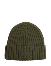 CAPPELLO UOMO MC 2 SAINT BARTH WENGEN VERDE MILITARE IN CASHMERE A COSTE CON RICAMO LOGO