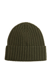 CAPPELLO UOMO MC 2 SAINT BARTH WENGEN VERDE MILITARE IN CASHMERE A COSTE CON RICAMO LOGO