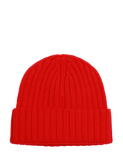 CAPPELLO MC 2 SAINT BARTH WENGEN ROSSO IN CASHMERE A COSTE INGLESE CON RICAMO LOGO